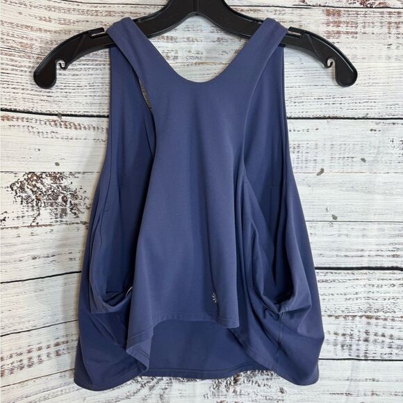 Athleta tank top Womens plus size 3X crop built in Bra D / DD conscious Purple - Picture 4 of 10